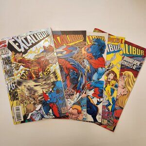 Lot of 5 Excalibur Comic Book 75 76 77 78 79 1994 Marvel Run Douglock 90s X